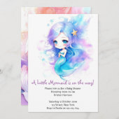 Whimsical Onderwater Zeemeermin Baby shower Kaart (Voorkant / Achterkant)