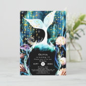 Whimsical Onderwater Zeemeermin Verjaardag Kaart (Staand voorkant)