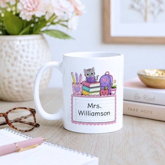Whimsical Onderwijs Monogram Koffiemok