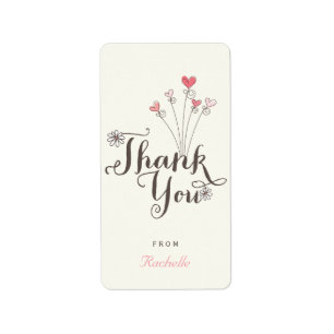 Whimsical One Baby Girl 1e verjaardag Dank je Etiket