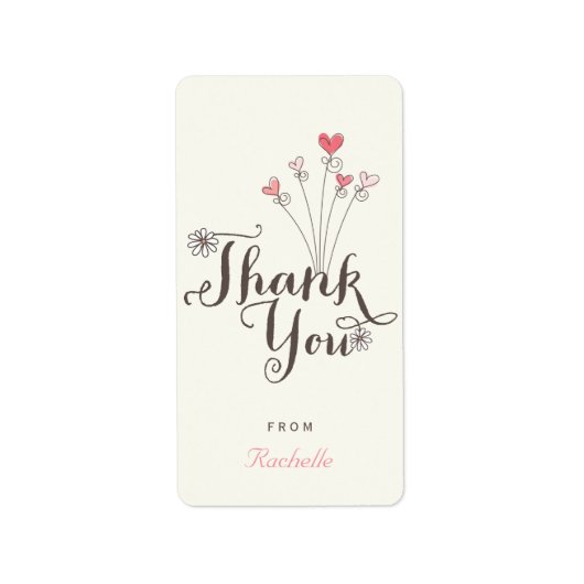 Whimsical One Baby Girl 1e verjaardag Dank je Etiket (Voorkant)