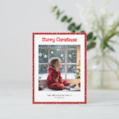 Whimsical One Photo Winter Christmas Feestdagenkaart (Staand voorkant)
