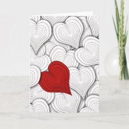 Whimsical Onion Hearts Illustratie Feestdagen Kaart