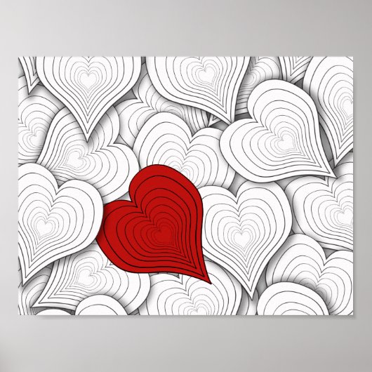 Whimsical Onion Hearts Illustratie Poster (Voorkant)