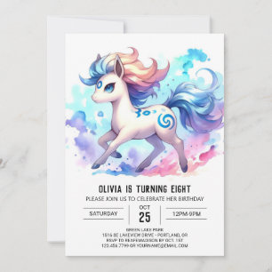 Whimsical Online Paard Verjaardag Kaart