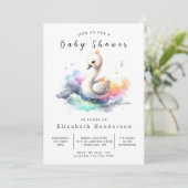 Whimsical Online Swan Baby shower Kaart (Staand voorkant)