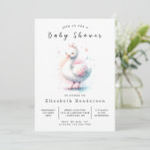 Whimsical Online Swan Baby shower Kaart (Staand voorkant)