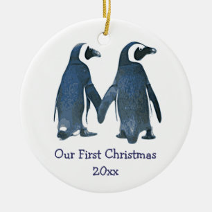 Whimsical ons eerste kerstfeest keramisch ornament