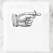 Whimsical Onthouden String op Finger Refrig Rechthoekige Sticker (Tas)