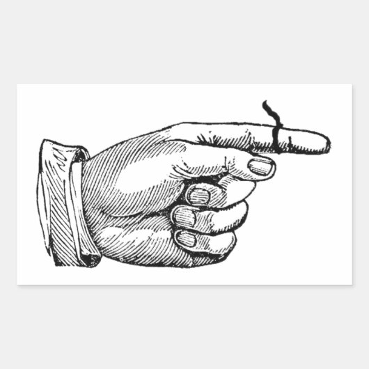 Whimsical Onthouden String op Finger Refrig Rechthoekige Sticker (Voorkant)