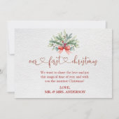 Whimsical onze 1e kerst als mijnheer & mevrouw scr kaart (Achterkant)