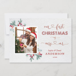 Whimsical onze 1e kerst als mijnheer & mevrouw scr kaart