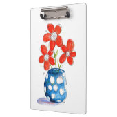 Whimsical Oranje Flowers in Blue Vase Klembord (Links)