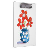 Whimsical Oranje Flowers in Blue Vase Klembord (Rechts)