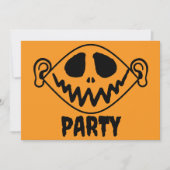 Whimsical Oranje Monster Face Halloween Party Kaart (Voorkant)