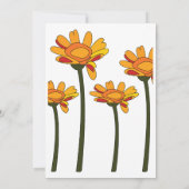 Whimsical Oranje Rode Bloem Bloemstuk Bruidsdouche Kaart (Achterkant)
