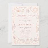 Whimsical Oranje rode Herfst in liefde Vrijgezelle Kaart (Voorkant)