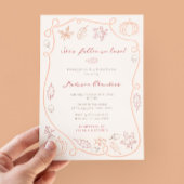 Whimsical Oranje rode Herfst in liefde Vrijgezelle Kaart