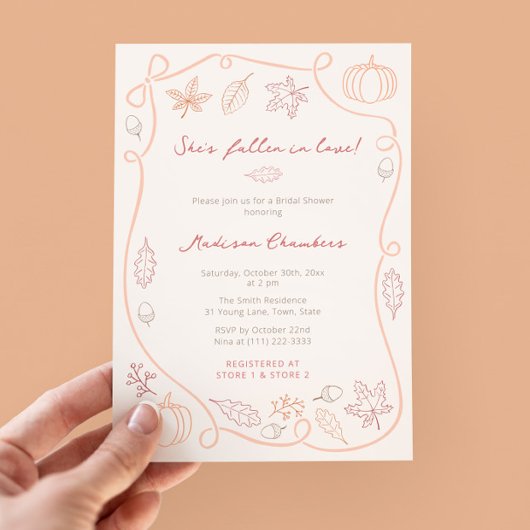 Whimsical Oranje rode Herfst in liefde Vrijgezelle Kaart