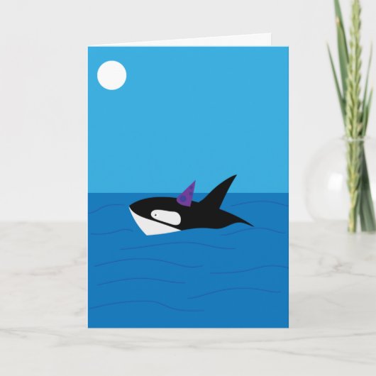 Whimsical Orca, heb een walvis van een verjaardag Kaart (Voorkant)