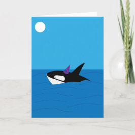 Whimsical Orca, heb een walvis van een verjaardag Kaart