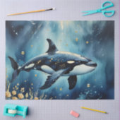 Whimsical Orca in the ocean Tissuepapier (Craft)