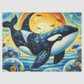 Whimsical Orca Whale Beach Coastal Decoupage  Tissuepapier (Voorkant)