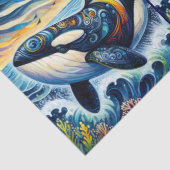 Whimsical Orca Whale Beach Coastal Decoupage  Tissuepapier (Detail)
