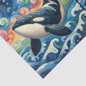Whimsical Orca Whale Beach Kustontkoppeling Tissuepapier (Detail)