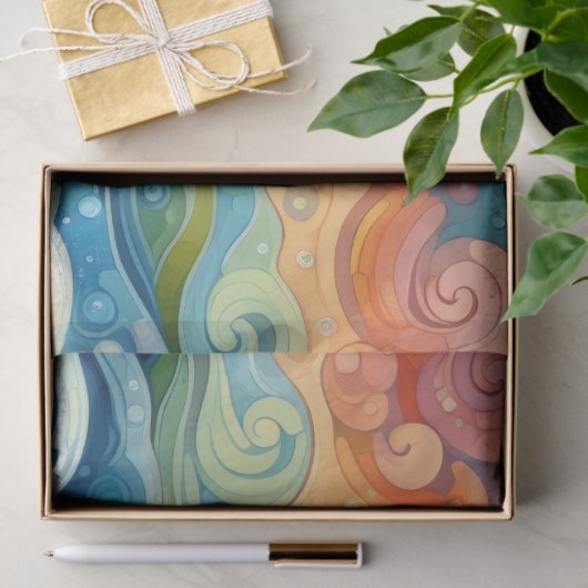 Whimsical Orca Whale Beach Kustontkoppeling Tissuepapier (Geschenk)