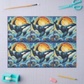 Whimsical Orca Whale Beach Kustontkoppeling Tissuepapier (Craft)