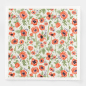 Whimsical Oriental Poppy Pattern Servet (Voorkant)