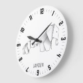 Whimsical Origami Elephants Nursery Grote Klok (Hoek)