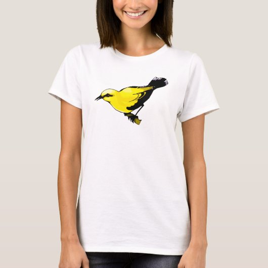 Whimsical Oriole Bird T-shirt (Voorkant)