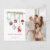 Whimsical Ornamenten Familiefoto Kerst Feestdagenkaart (Voorkant)