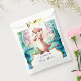 Whimsical Otter Baby shower Bedankzakje