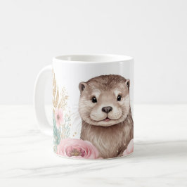 Whimsical Otter beroemd gemaakt door Floral Garlan Koffiemok