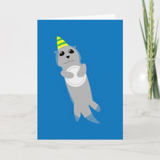 Whimsical otter, Buitengewoon grote verjaardag Kaart (Voorkant)