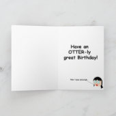 Whimsical otter, Buitengewoon grote verjaardag Kaart (Binnen)