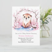 Whimsical Otter Oasis Meisje Baby shower Kaart (Staand voorkant)