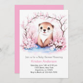 Whimsical Otter Oasis Meisje Baby shower Kaart (Voorkant / Achterkant)
