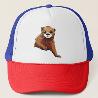 Whimsical Otter Rainbow Slide Trucker Pet