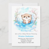 Whimsical Otter's Blue Oasis Boy Baby shower Kaart (Voorkant)