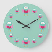 Whimsical Owl Art Clock Grote Klok (Voorkant)