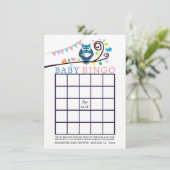 Whimsical Owl Baby shower Bingo Kaart (Staand voorkant)