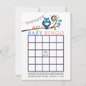 Whimsical Owl Baby shower Bingo Kaart (Voorkant)