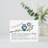 Whimsical Owl Baby shower Invitation Uitnodiging Briefkaart (Staand voorkant)