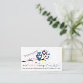 Whimsical Owl Baby shower Luier Raffle Ticket Informatiekaartje (Staand voorkant)