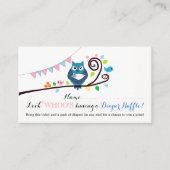 Whimsical Owl Baby shower Luier Raffle Ticket Informatiekaartje (Voorkant)