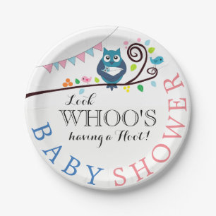 Whimsical Owl Baby shower Papieren Bordje